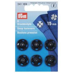 PRYM Annäh-Druckknöpfe MS 15 mm schwarz 