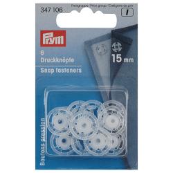 PRYM Annäh-Druckknöpfe KST 15 mm transparent 