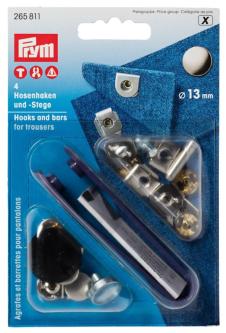 PRYM NF-Hosenhaken und Stege ST 13 mm silberfarbig/brüniert 