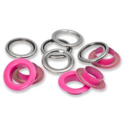 PRYM Ösen mit Scheiben 20 St. (11 mm / pink-silber) 