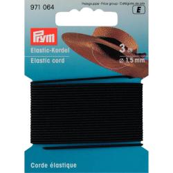 PRYM Elastic-Kordel / Hutgummi - 1,5 mm schwarz 