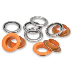 PRYM Ösen mit Scheiben 20 St. (14 mm / orange-silber) 