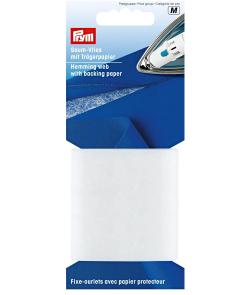 PRYM Saumvlies mit Trägerpapier zum Einbügeln 75 mm weiß 