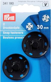 PRYM Annäh-Druckknöpfe MS 30 mm schwarz 