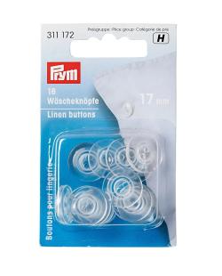 PRYM Wäscheknöpfe Kunststoff 26'' 17 mm transparent 