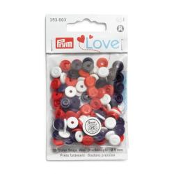 PRYM Prym Love Color Snaps Mini Annähoptik rot/weiß/lila 