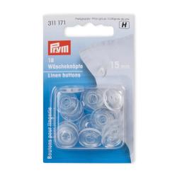 PRYM Wäscheknöpfe Kunststoff 24'' 15 mm transparent 